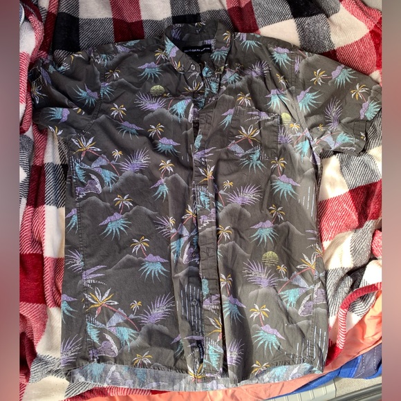Molokai Surf Co Palms Shirt Mens Large Black Button Up Short Sleeve Hawaiian - Picture 1 of 2